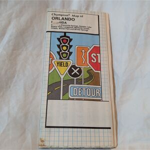 Vintage Champion Map Orlando Florida Road Map Handwritten note back